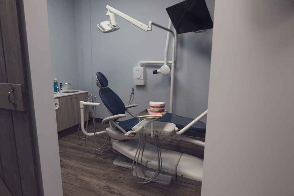 Clean and well-equipped treatment room at Feather Dental Hygiene Studio